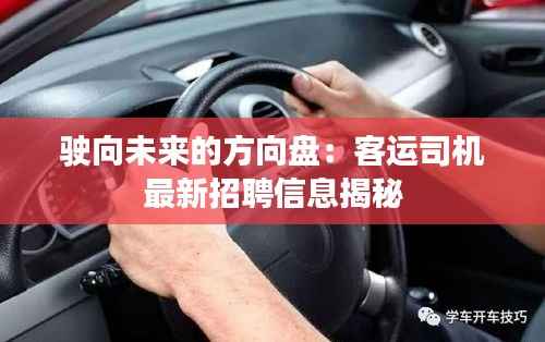 驶向未来的方向盘:客运司机最新招聘信息揭秘